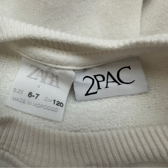 Zara Girls Tupac Cream Graphic Sweatshirt Size 6-7 - Picture 5 of 6